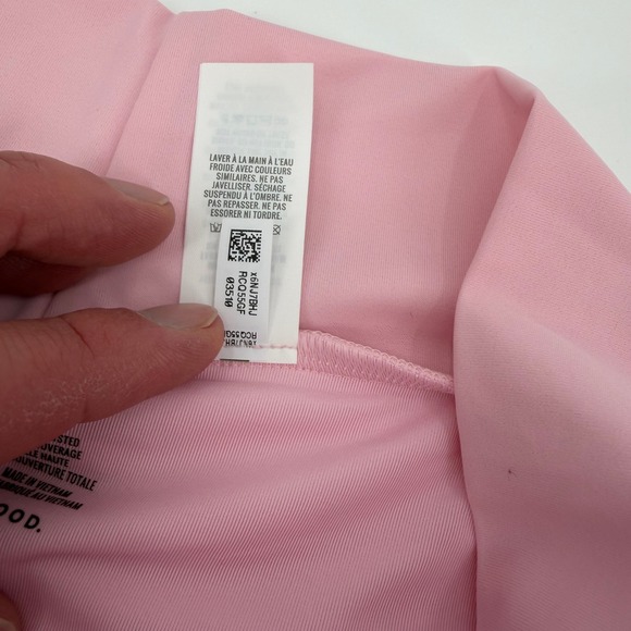 Aerie Light Pink High Waisted Cross Waist Full Coverage Bikini Bottoms Size S - Picture 9 of 12